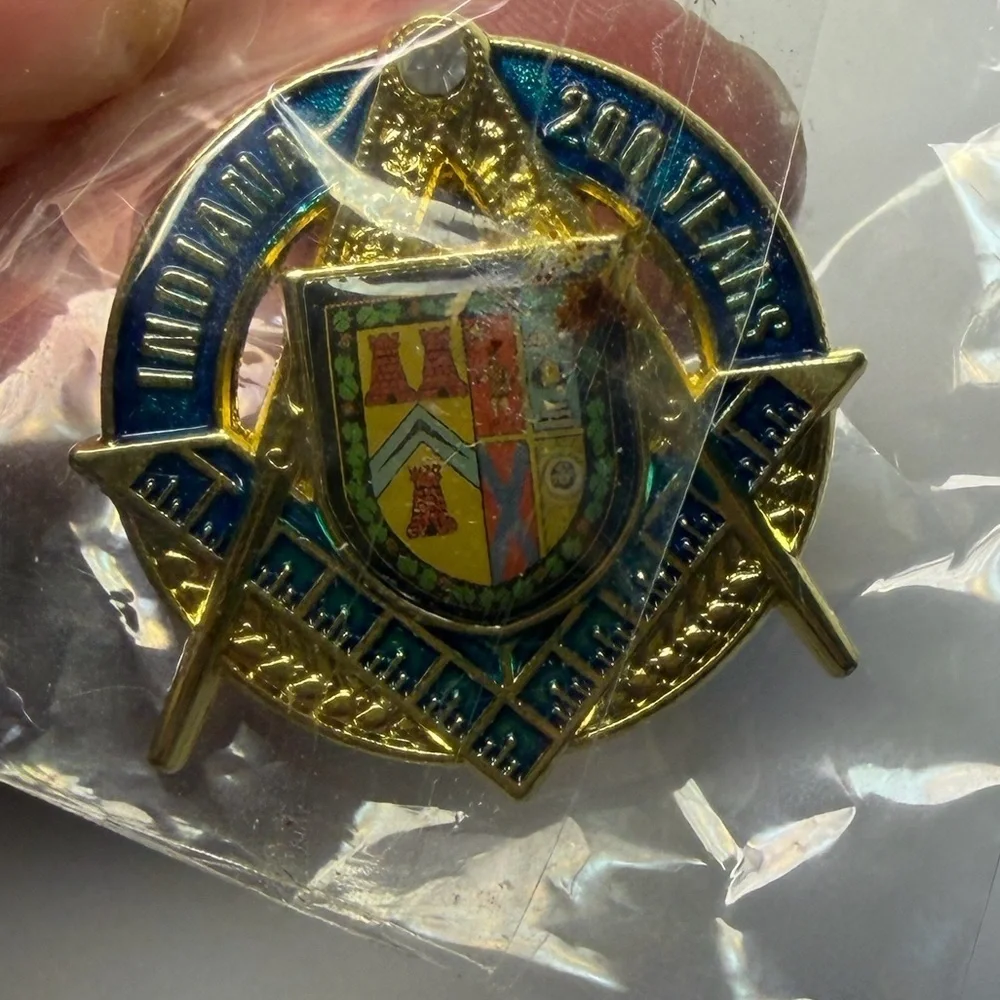 NEW 200 Years Indiana Freemason Grand Lodge Compass 2018 Pin